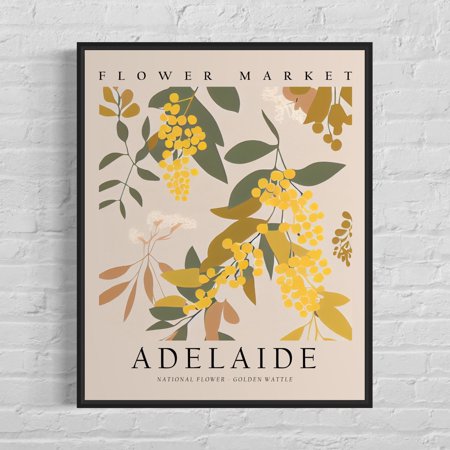 Poster Adelaide Australia Flower Market Art Print, Adelaide Flower Poster Wall Art-UNFRAMED