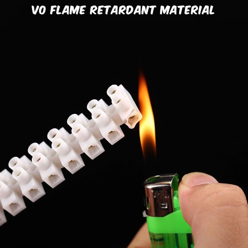 HOT 50Pcs Terminal Block White Screw Connector Dual Row Electric Barrier 12-Position Strip,10A 380 V