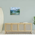 thumbnail image 2 of River Through Mountains Abstract Scene Landscape Painting Gallery Wrapped Canvas Print Wall Art, 2 of 7