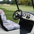 thumbnail image 6 of Pzuqiu Compatible with Outdoor Golf Car Seat, Golf Cart Cushion Cover and Backrest Cover Fit for Golf Carts Most Club Cars Golf Carts, Datura Flower Butterfly, 6 of 10