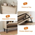 thumbnail image 5 of Studyset Shoe Cabinet with 2 Flip Drawers, Wooden Shoe Organizer Cabinet with Adjustable Shelf, Shoe Storage for Entryway, Hidden Shoe Cabinet for Hallway, Living Room, 5 of 6