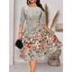 thumbnail image 3 of Plus Fat Full Summer Mujer Casual Flor Cuello Redondo Vestido Recto De Longitud Mediapangjing, 3 of 3