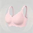 thumbnail image 6 of Qwertyu Wireless Jelly Bras for Women No Underwire Scalloped Push Up Bralettes Seamless Soft Comfort Everyday Tshirt Bra Pink 34, 6 of 7
