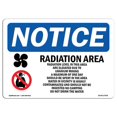 thumbnail image 1 of SignMission OS-NS-A-1218-L-17954 12 x 18 in. OSHA Notice Sign - Radiation Area Radiation Levels, 1 of 1