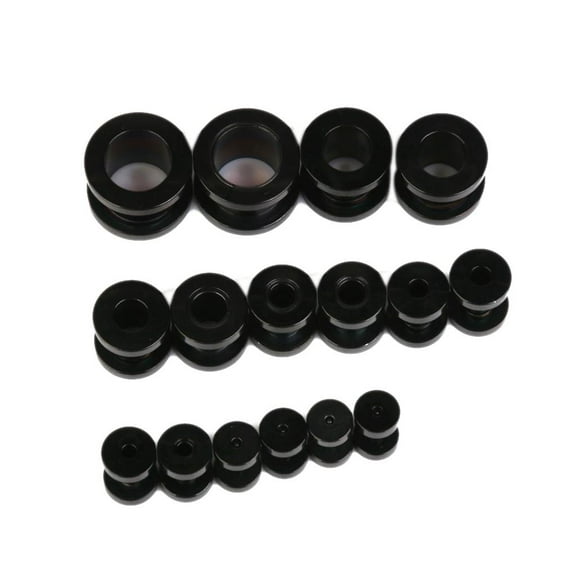 16Pcs Stainless Steel Tunnels Gauges Ears Ear Expander for Women Men Double Flared