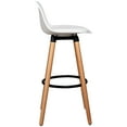 thumbnail image 4 of Topbuy Set of 2 Mid Century Barstool 28.5" Dining Pub Chair w/Leather Padded Seat White, 4 of 5