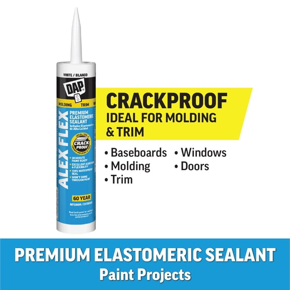 DAP Alex Flex 10.1 oz White Premium Molding and Trim Siliconized Sealant