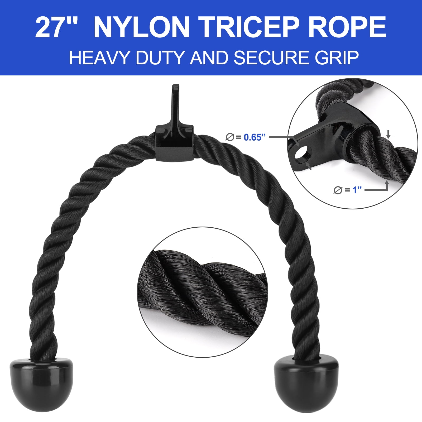 5 biljoen triceps-kabeltrek naar beneden drukken, gewicht machine- accessoires, V-greep met rotatie, tricepstrainer, triceps-stang, kabeltrekstang, fitnessset van staal, zwart