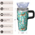 thumbnail image 3 of 20OZ Dog Print Coffee Cup with Handle Straw and Lid Insulated Travel Tumbler Cute Drinkware for Women Friends Perfect Holiday Birthday Gifts Durable and Suitable for Hot Drinks, 3 of 6