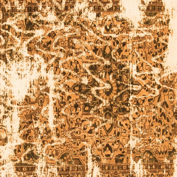 Ahgly Company Indoor Square Abstract Orange Modern Area Rugs, 3' Square