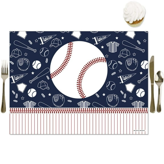 Big Dot of Happiness Batter Up - Baseball - Party Table Decorations - Baby Shower or Birthday Party Placemats - Set of 16
