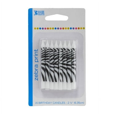 Bakery Crafts Zebra Specialty Candles, 2.5", 12ct