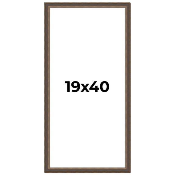 19x40 Frame Golden Caramel Solid Wood Bronze Picture Frame | 1.25 Inch Moulding Width | 0.5 Inch