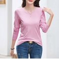 thumbnail image 6 of aidice Shirts for Women Casual Round Neck Long Sleeve Tops Comfy Fitting Solid Color Tee Shirts Underwear, 6 of 9
