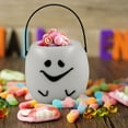 thumbnail image 7 of JeashCHAT 6 Pcs Mini Halloween Pumpkin Buckets, Cute Small Plastic Ghost Pumpkin Buckets Halloween Gifts, Pumpkin Candy Bucket with Handle, Halloween Decorations, White, 7 of 7