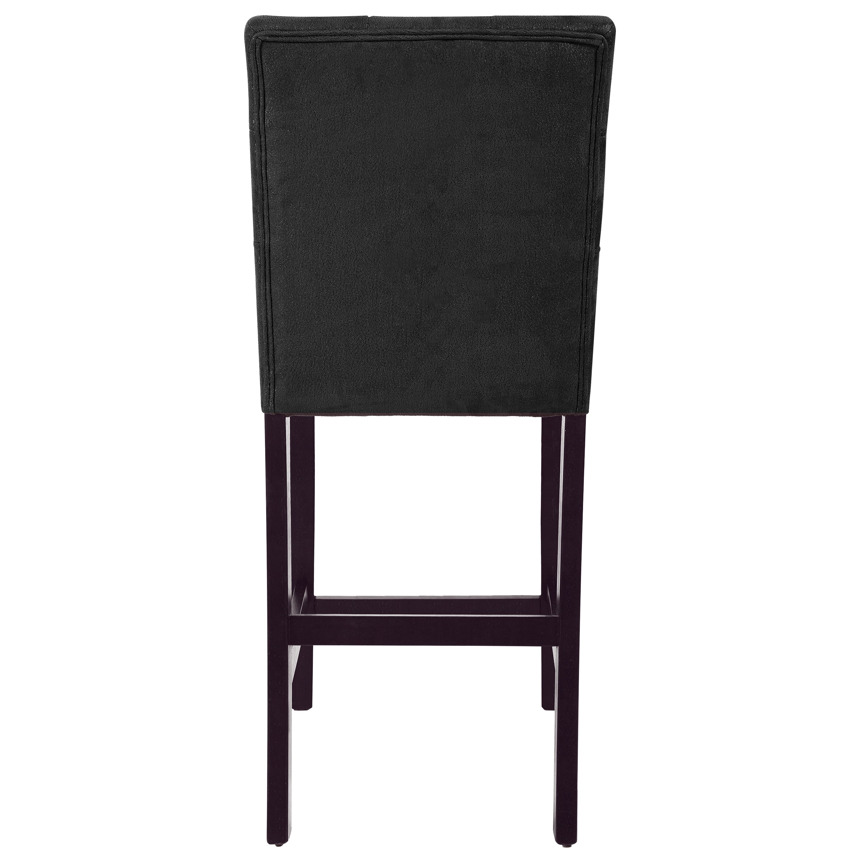 HomePop 26" Upholstered Counter Stool, Set of 2, Matte Black Faux Leather