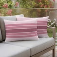 thumbnail image 2 of Outdoor Waterproof Pillow Covers Gradient Pink Geometric Stripe Decorative Throw Pillow Protectors,Pillowcase Cushion Cases for Patio Sofa Garden Couch,20x12in,Pack of 2, 2 of 14