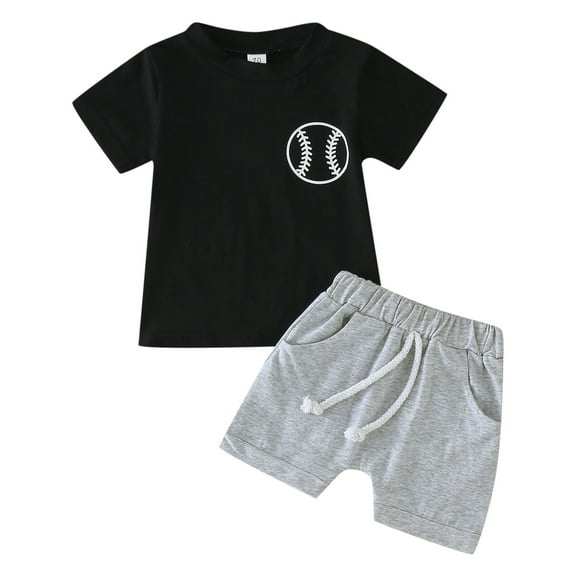 2024 Sport Clothes for Baby Kids Boys Girls Short Sleeve Baseball Print T Shirt Pullover Tops Shorts Outfits