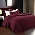 thumbnail image 2 of IR Imperial Rooms 3 Piece King Quilt Set Bedding Microfiber Soft Embossed Bedspread with 2 Pillow Shams Burgundy Color, 2 of 12