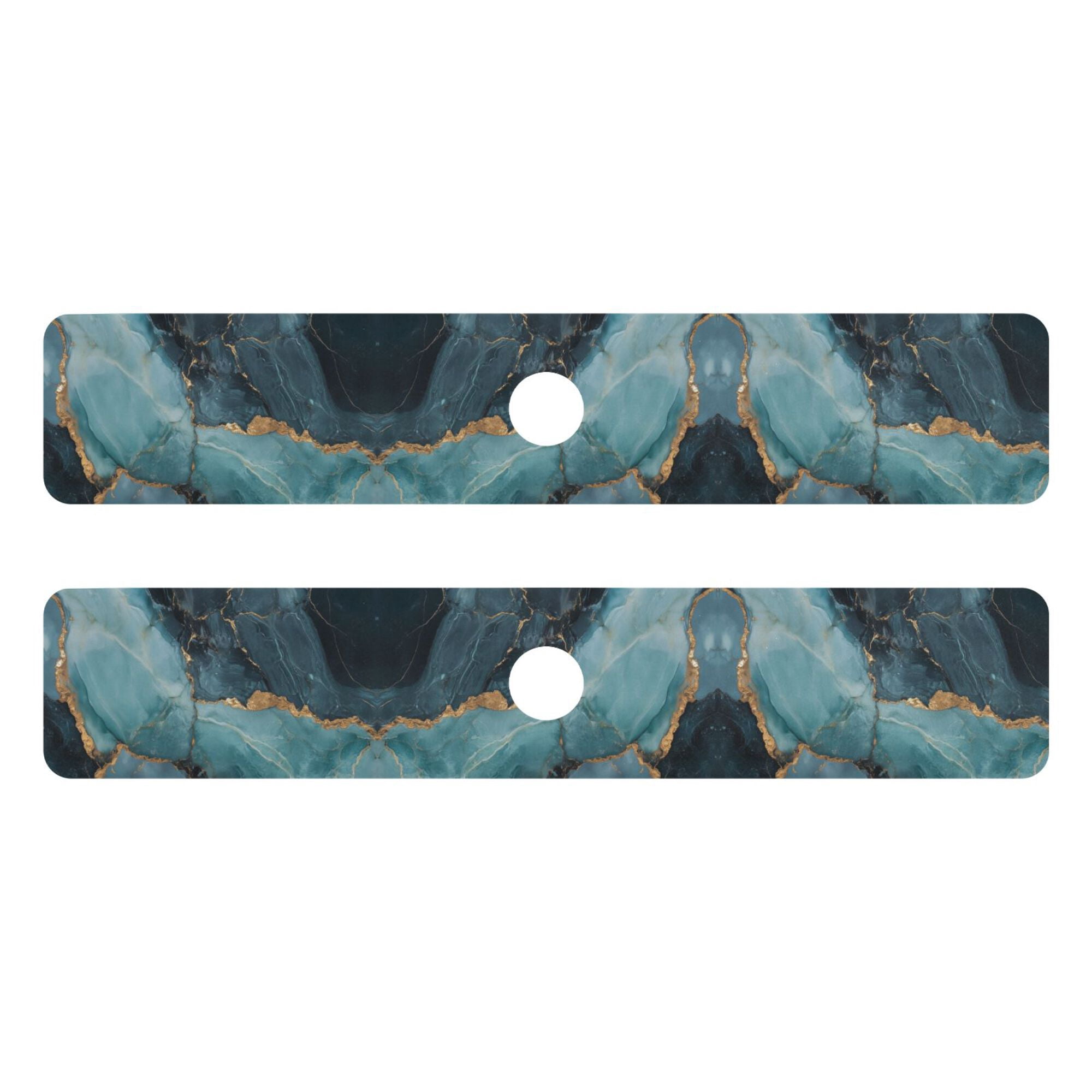 Yayeee Faucet Mat for Kitchen Sink 30" Diatomite Long Splash Guard Pad, Black Marble, 2 Pack