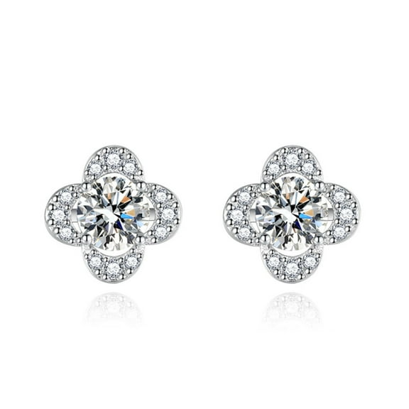 Vireellx Diamond Earrings for Women Yellow Diamond Clover Earrings Jewelry for Her Birthday Christmas Gifts