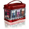 Color Me Cosmetic Red Croc Train Case and 50-Piece Makeup Kit