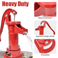 thumbnail image 3 of iMeshbean Cast Iron Manual Hand Water Pitcher Pump 25Ft Lift Hand Well Pump Suction Red, 3 of 9