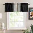 thumbnail image 2 of Black Beige Striped Kitchen Valances for Windows, Modern Farmhouse Retro Lines Bathroom Window Valances 42x18 Inch Rod Pocket Window Treatments Valance Curtains for Living Room Bedroom Decor, 2 of 9