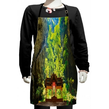 

Natural Cave Kids Apron Latent Pavilion in Between the Cliffs Discovery of Faith in the Nature Picture Boys Girls Apron Bib with Adjustable Ties for Cooking Baking Painting Multicolor by Ambesonne
