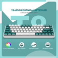 thumbnail image 2 of ZIYOULANG Wired Gaming Keyboard with RGB Backlight, Green/White, 2 of 8