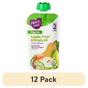 (12 pack) Parent's Choice Organic Stage 2 Baby Food Apple, Pear, and Broccoli Puree, 4 oz Pouch