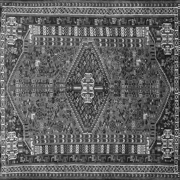 Ahgly Company Indoor Square Persian Gray Traditional Area Rugs, 8' Square