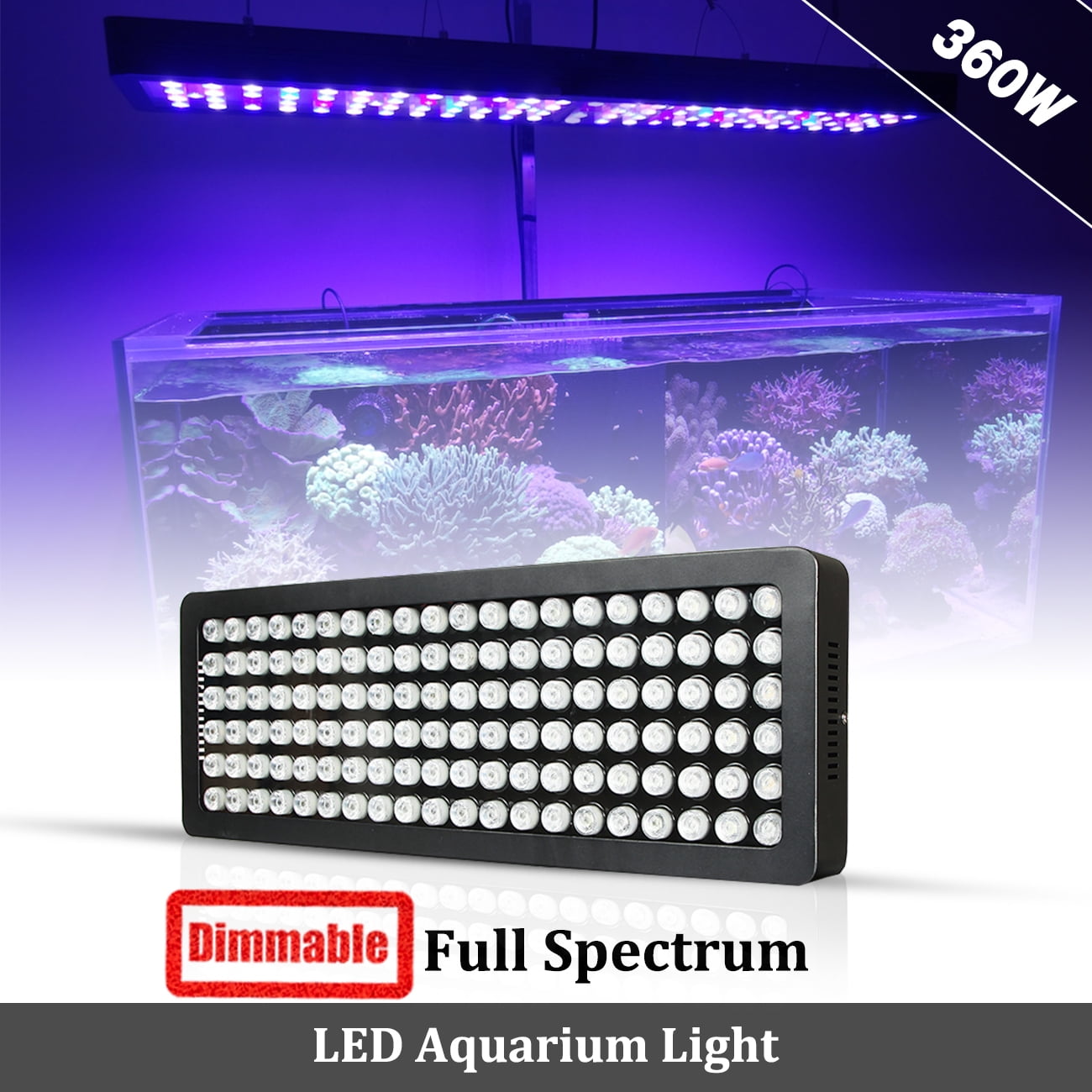 BEAMNOVA 24"LED Aquarium Light Panel Lamp Full Spectrum 360W Multi