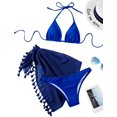 thumbnail image 4 of Women's 3 Piece Bathing Suit Triangle Bikini Swimsuit Set with Cover Up Skirt, 4 of 6