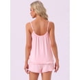 thumbnail image 4 of DARING DIVA Women's 2pcs Sleeveless Ruffles Pajama Set M Pink, 4 of 7