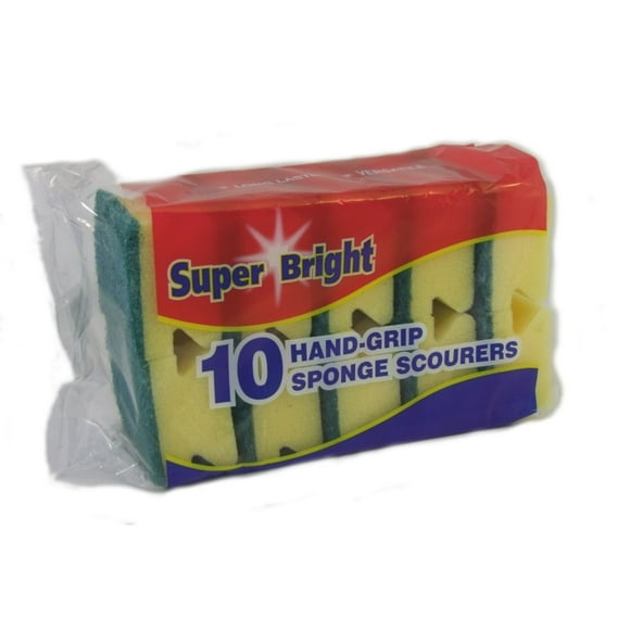 Superbright Hand Grip Sponge Scourers (Pack Of 10)