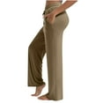 thumbnail image 4 of cFmduc Womens Wide Leg Yoga Sweatpants Drawstring Elastic High Waisted Lounge Pajamas Pants Comfy Workout Loose Pants with Pockets, 4 of 7