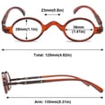thumbnail image 2 of MAGIMODAC Retro Oval Reading Glasses Nerd Eyeglasses Eyewear Readers for Men Women (1 Pcs Brown Reading Glasses, +4.0), 2 of 5