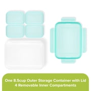 Snapware Meal Prep Divided 8.5-cup Rectangle Storage Container, 4-Section