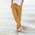 thumbnail image 3 of Baqcunre Womens Pants Drawstring Back Elastic Waist Pants Casual Trousers With Pockets,M,Joggers For Women,Womens Sweatpants,Women'S Pants,Womens Fashion,Womens Clothes,Yellow, 3 of 6