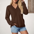 thumbnail image 2 of Godom V Neck Sweatshirts Women Long Sleeve Tops 2025 Fall Fashion Clothes Winter Pullover with Pockets S-3XL, 2 of 7