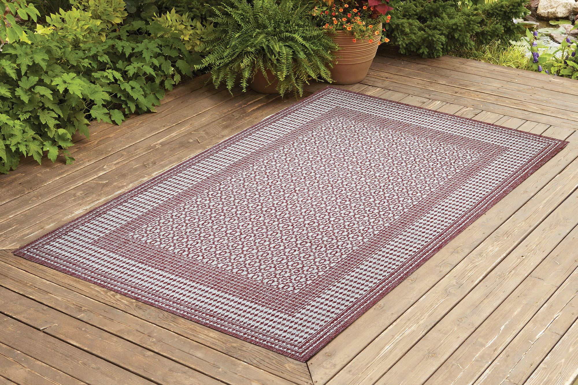 Benissimo Contemporary Indoor / Outdoor Area Rug TILE Collection I 4x6 ...