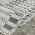thumbnail image 4 of HomeRoots 487254 5 x 7 ft. Gray Striped Stain Resistant Non Skid Indoor & Outdoor Rectangle Area Rug, 4 of 5