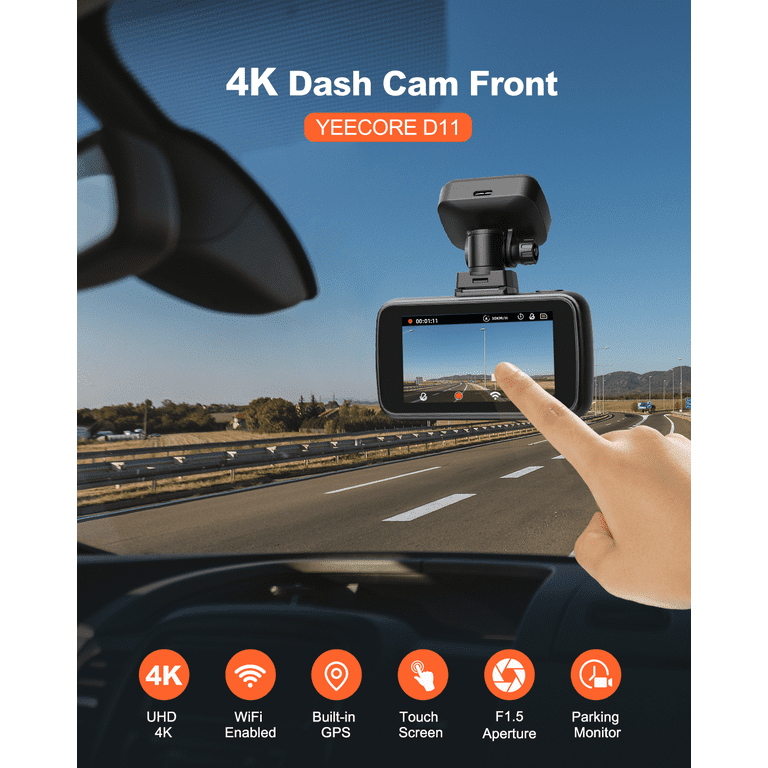 Dash Cam 4K WiFi Front Dash Camera for Cars, E-YEEGER Car Camera 2160P  Wireless Mini Dashcams with App, Driving Recorder with 24H Parking Mode,  Night