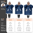 thumbnail image 6 of Joyfy Wearable Blanket Hoodie,Oversize Hoodie Fleece Sweatshirt Wearable Blanket for Women and Men,Clothing Gift for Women Men Mom Dad,Giant Hood Pocket and Sleeves for Adult(Nevy,Oversize), 6 of 8