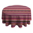 thumbnail image 4 of Boho Red Colorful Striped Ethnic Pattern Round Tablecloth 60"x60",Wrinkle Wipeable Table Cloth for Kitchen Dining Room Picnic Patio Party, 4 of 6