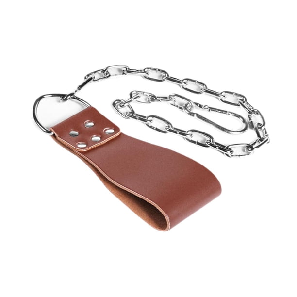 Correas de carga para mancuernas, accesorio de cinturón de cadena para levantamiento de pesas, cinturón con peso para Marrón