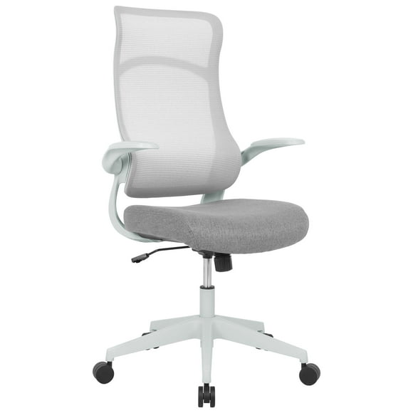 Ergonomic Office Task Chair with Tilt Tension Backrest Lumbar Support, High-Back Mesh Computer Desk Chair with Flip Up Arms