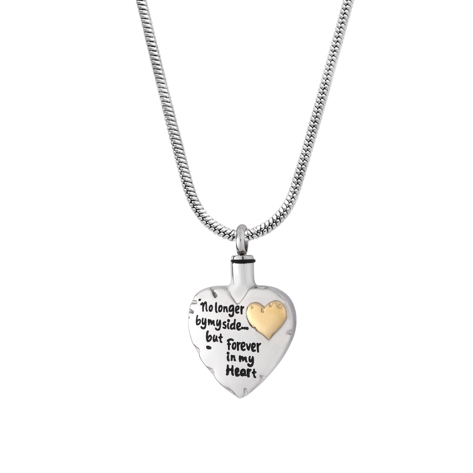 WK Teardrop Stainless Steel Always in My Heart Cremation Urn Necklace Pendant with Fill Kit Ashes Jewelry