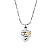 "No Longer by My Side but Forever in My Heart " Silver Heart Cremation Urn Jewelry for Ashes Urn Memorial Pendant Necklace for Ashes with Free Beautiful Velvet Jewelry Box and Fill Kit